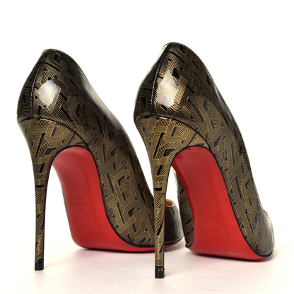 Christian Louboutin Patent Pigalle Follies 100 Pumps 41 Black Gold 3 of 6