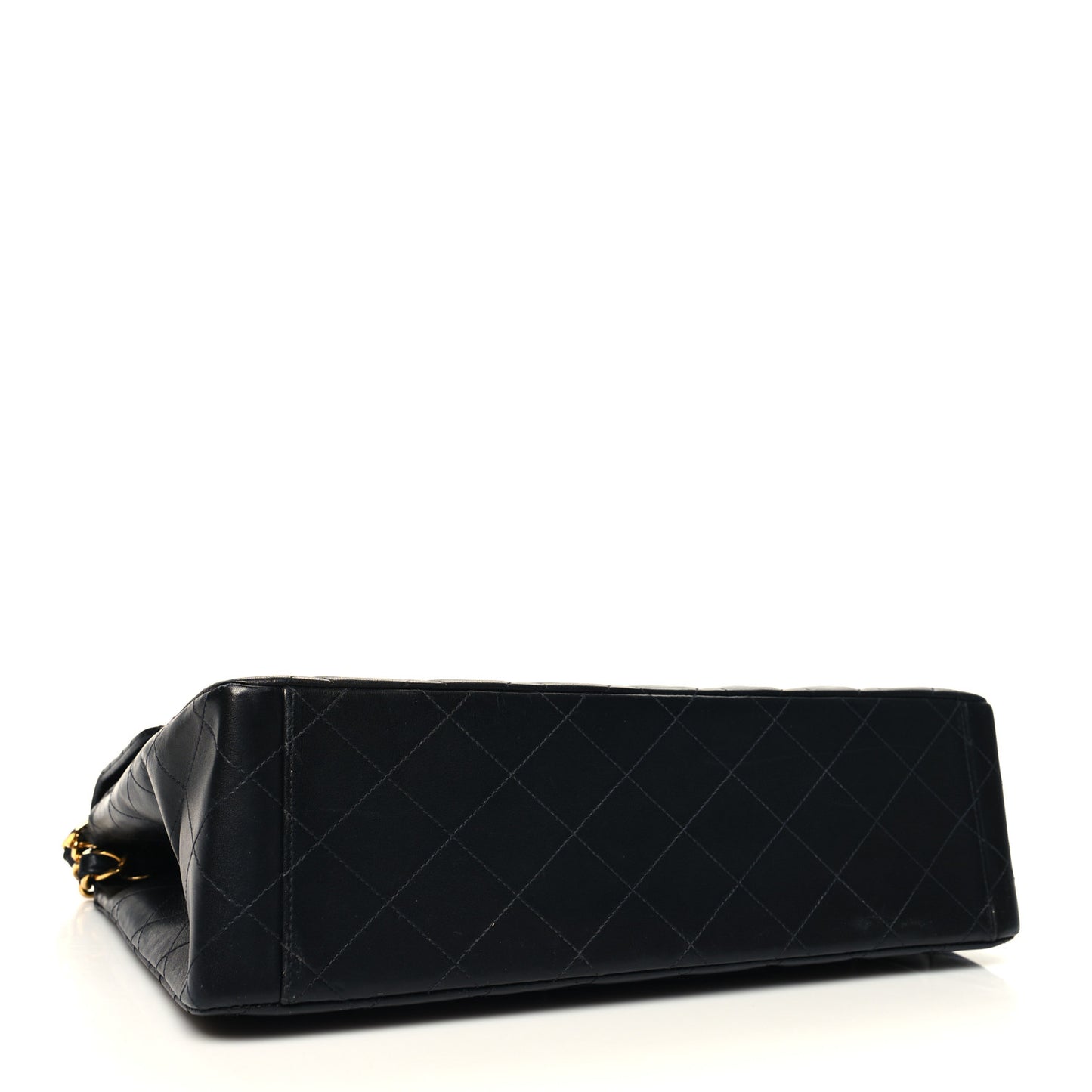 Lambskin Quilted XL Jumbo Single Flap Black