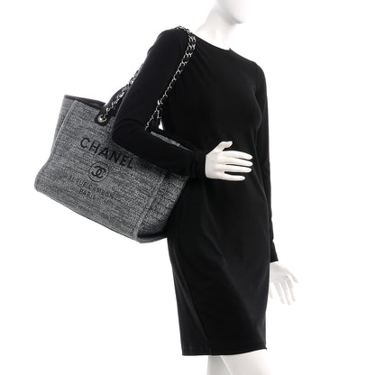 Chanel Canvas Large Deauville Tote Charcoal 2 of 8