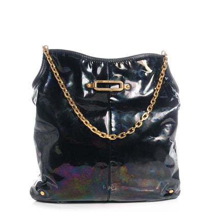 Jimmy Choo Patent Tasha Hobo Petrol 1 of 7