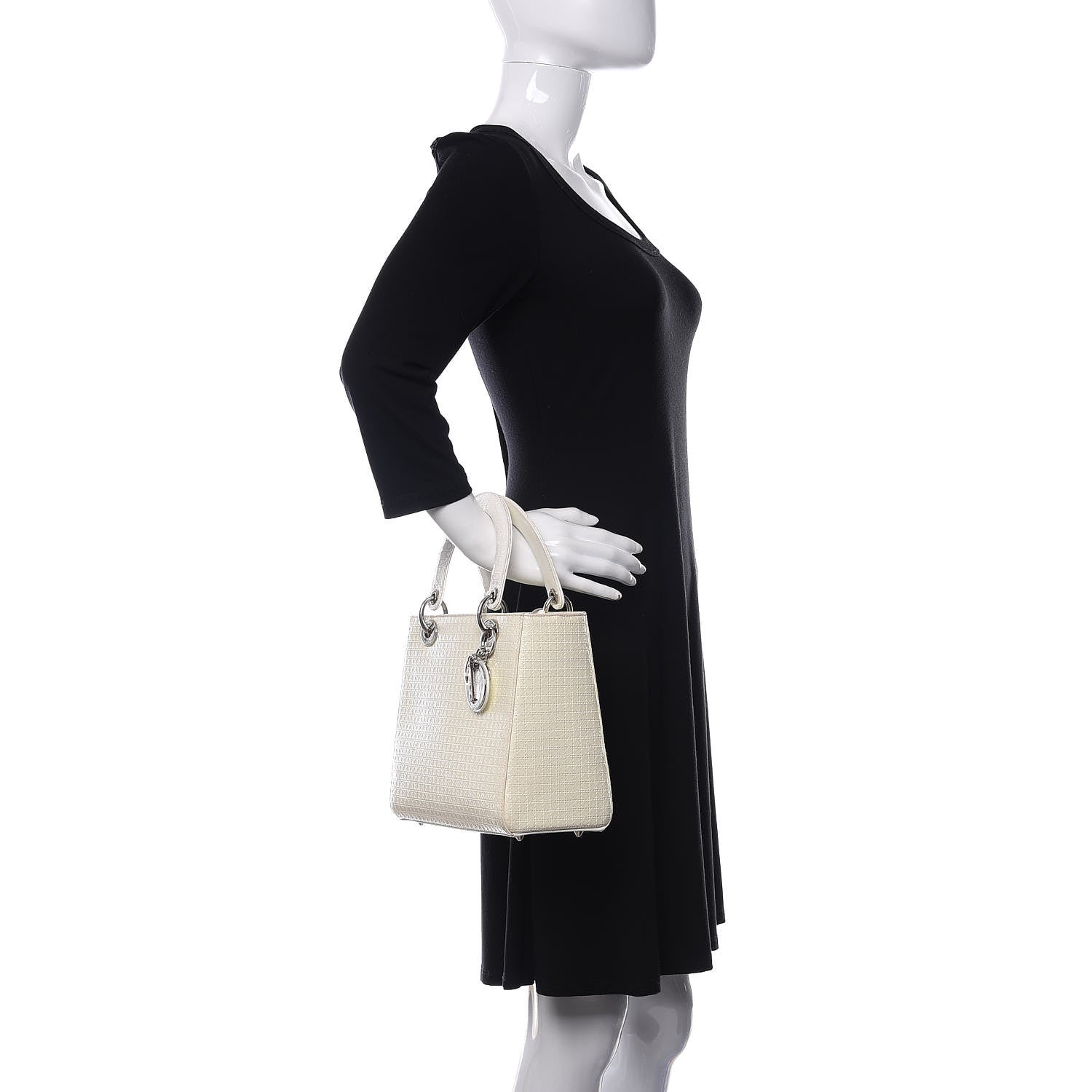 Christian Dior Patent Micro-Cannage Medium Lady Dior White 2 of 13