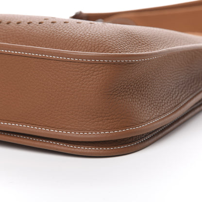 Hermes Taurillon Clemence Evelyne III PM Gold 10 of 11