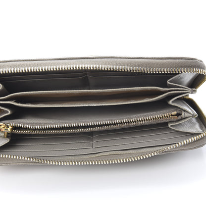 Prada Saffiano Metal Zip Around Wallet Argilla 7 of 20