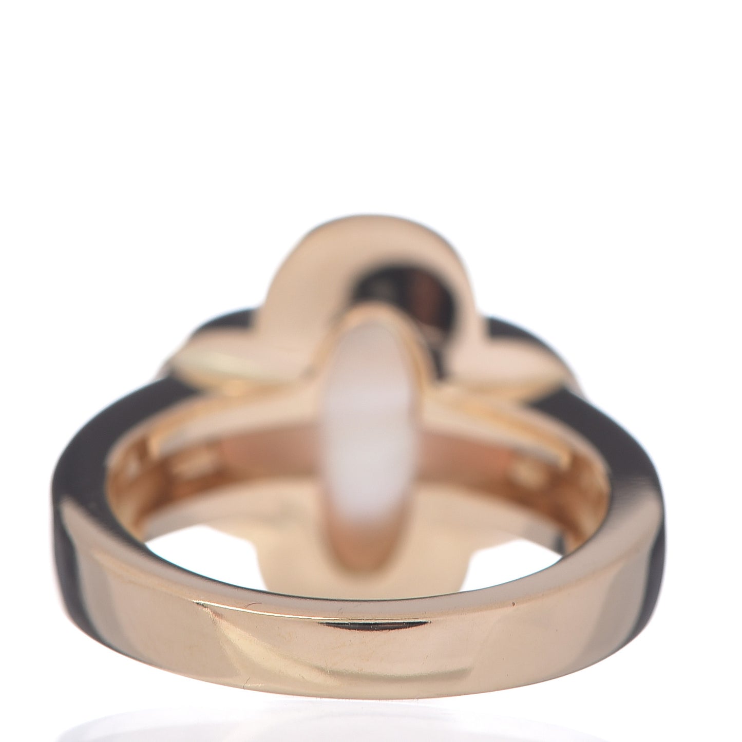18K Yellow Gold Mother of Pearl Pure Alhambra Ring 51 5.75