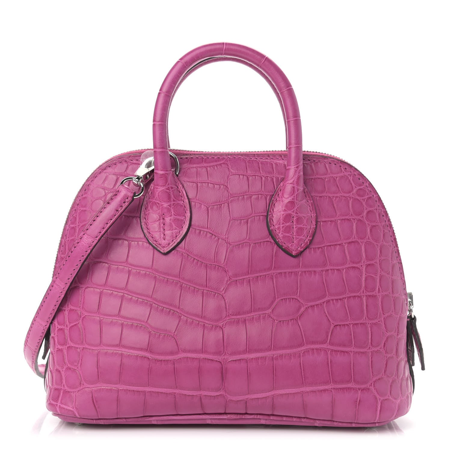 Hermes Matte Alligator Bolide Mini 1923 Rose Scheherazade 1 of 8