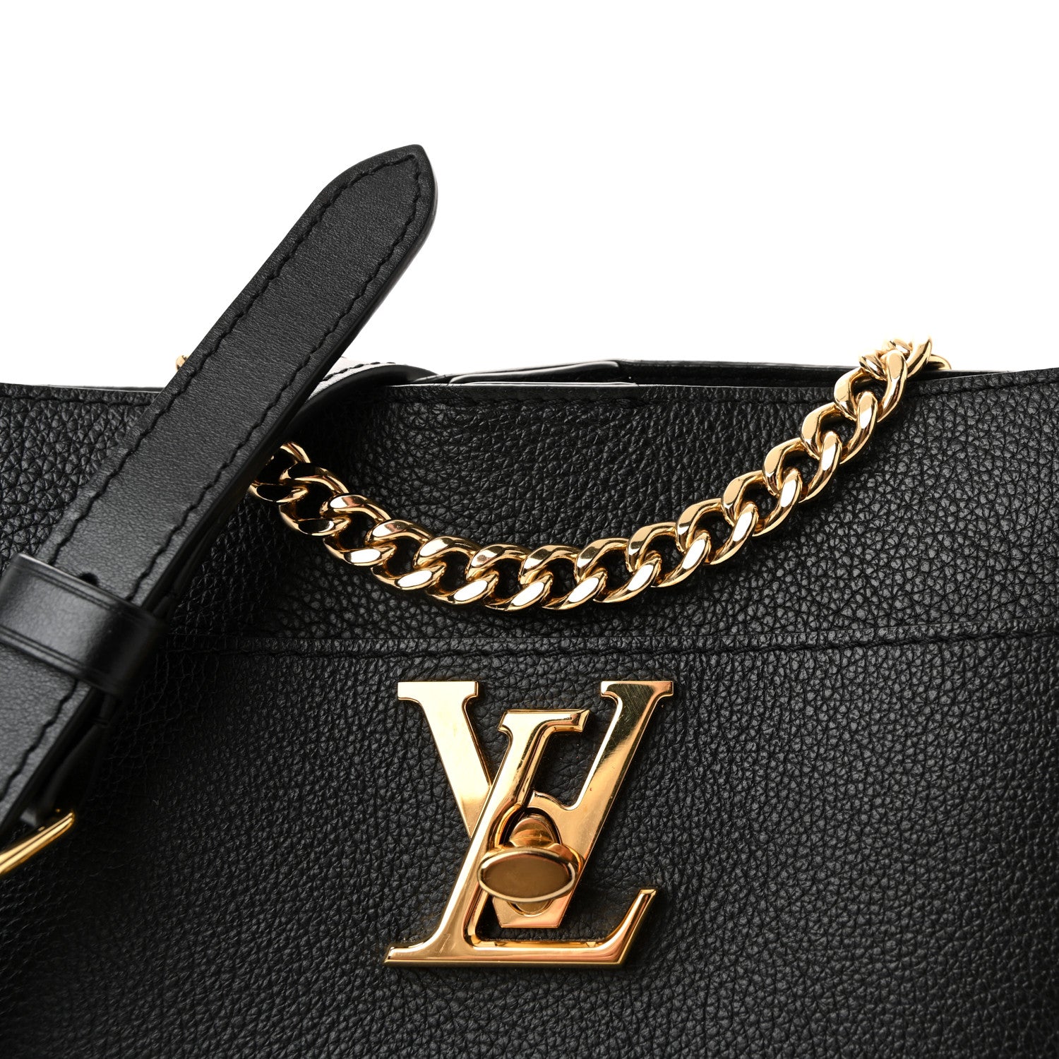 Louis Vuitton Calfskin Lock and Walk Bucket Black 1814473