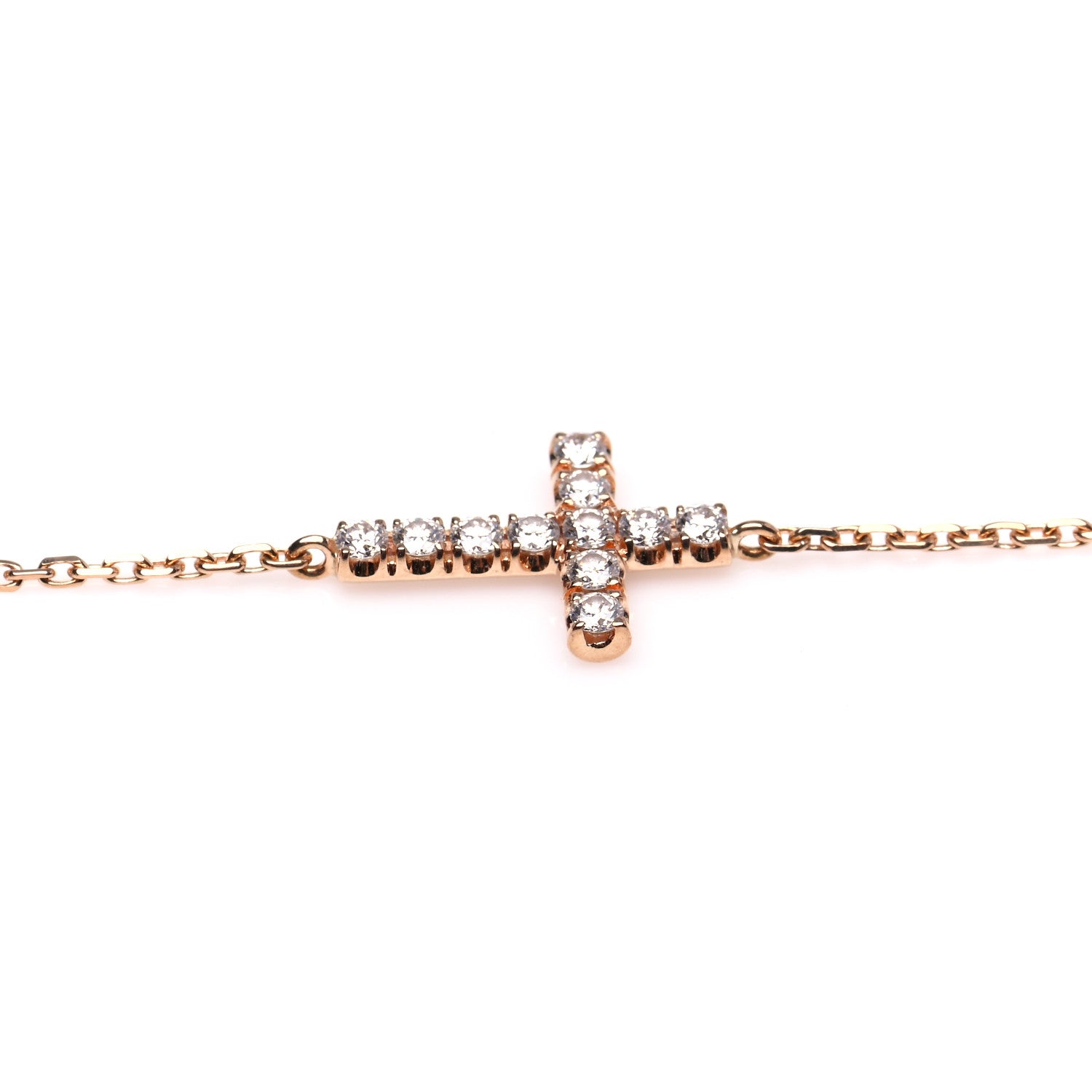 Cartier 18K Pink Gold Diamond Symbols Cross Bracelet 4 of 7