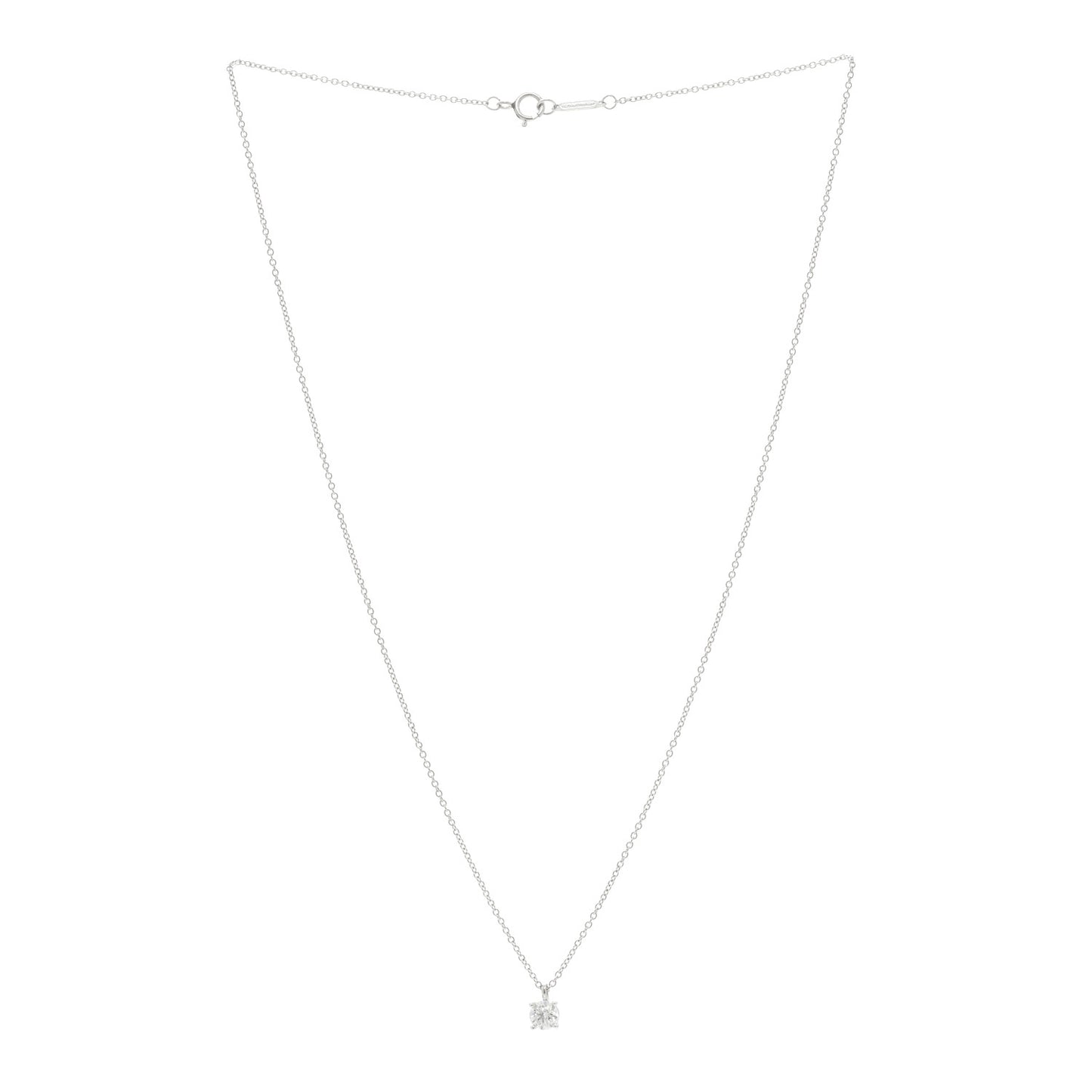 Platinum Diamond .35ct Solitaire Pendant Necklace
