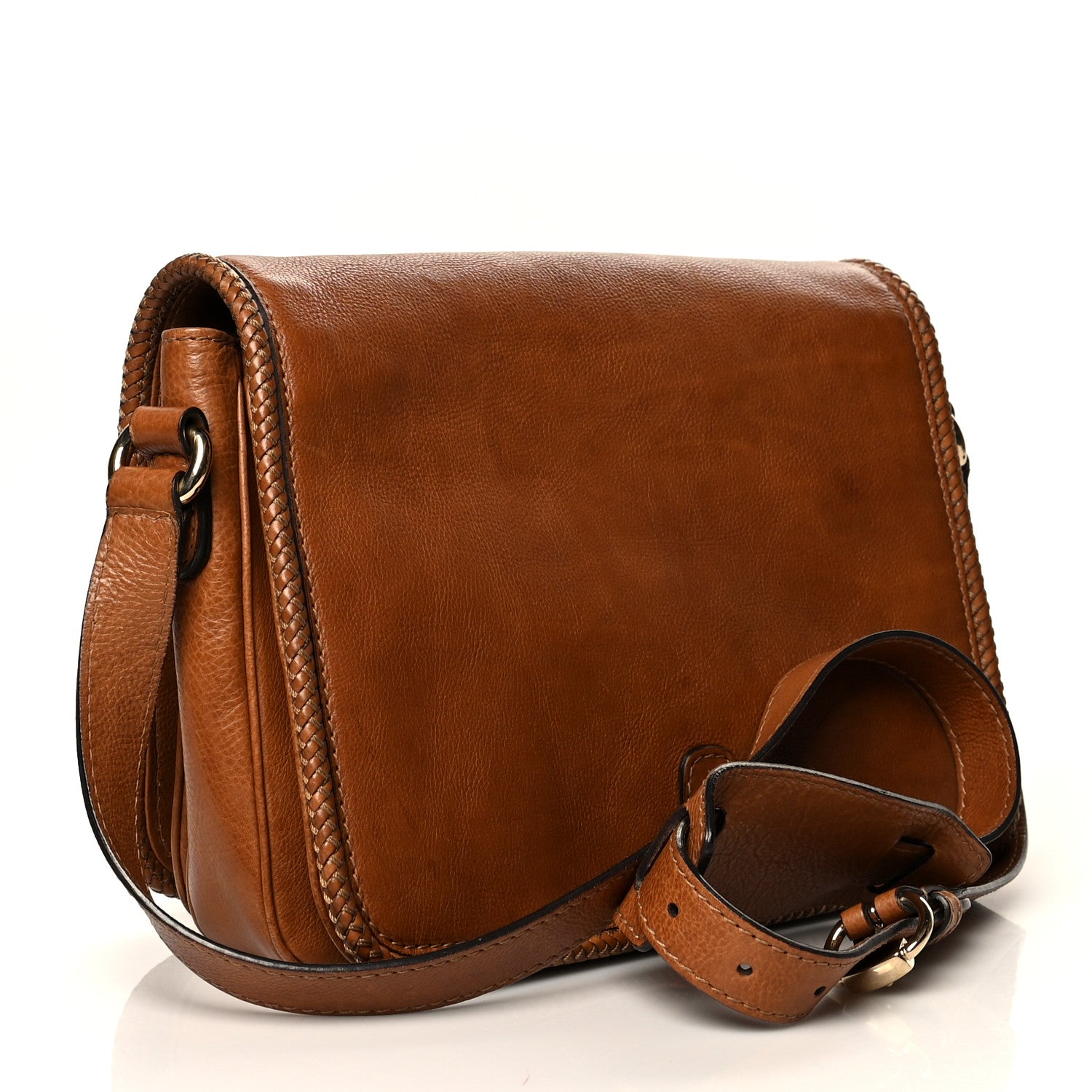 Gucci Grained Calfskin Medium Marrakech Flap Messenger Bag Brown 3 of 16