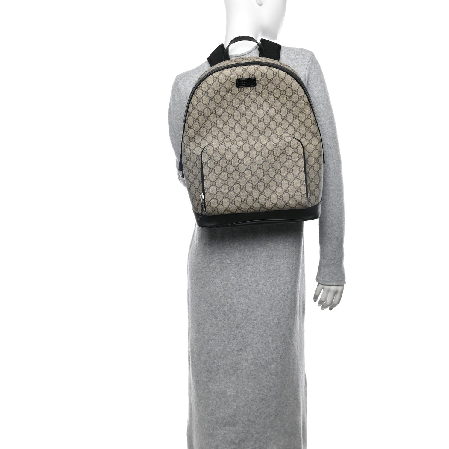 Gucci GG Supreme Monogram Medium Backpack Black 2 of 10