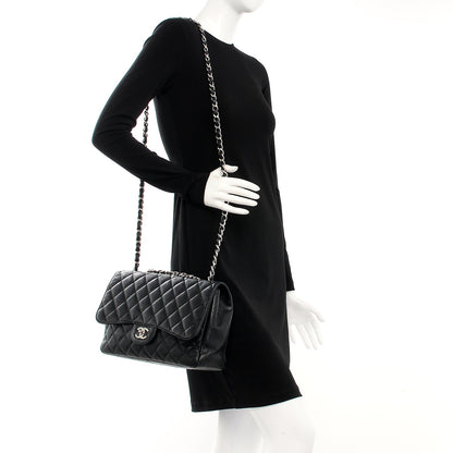 Chanel Caviar Quilted Jumbo Single Flap Black 2 of 19