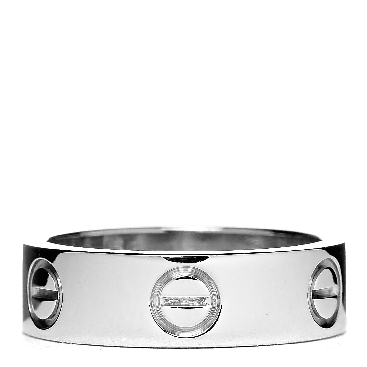 Cartier 18K White Gold 5.5mm LOVE Ring 51 5.75 1 of 4
