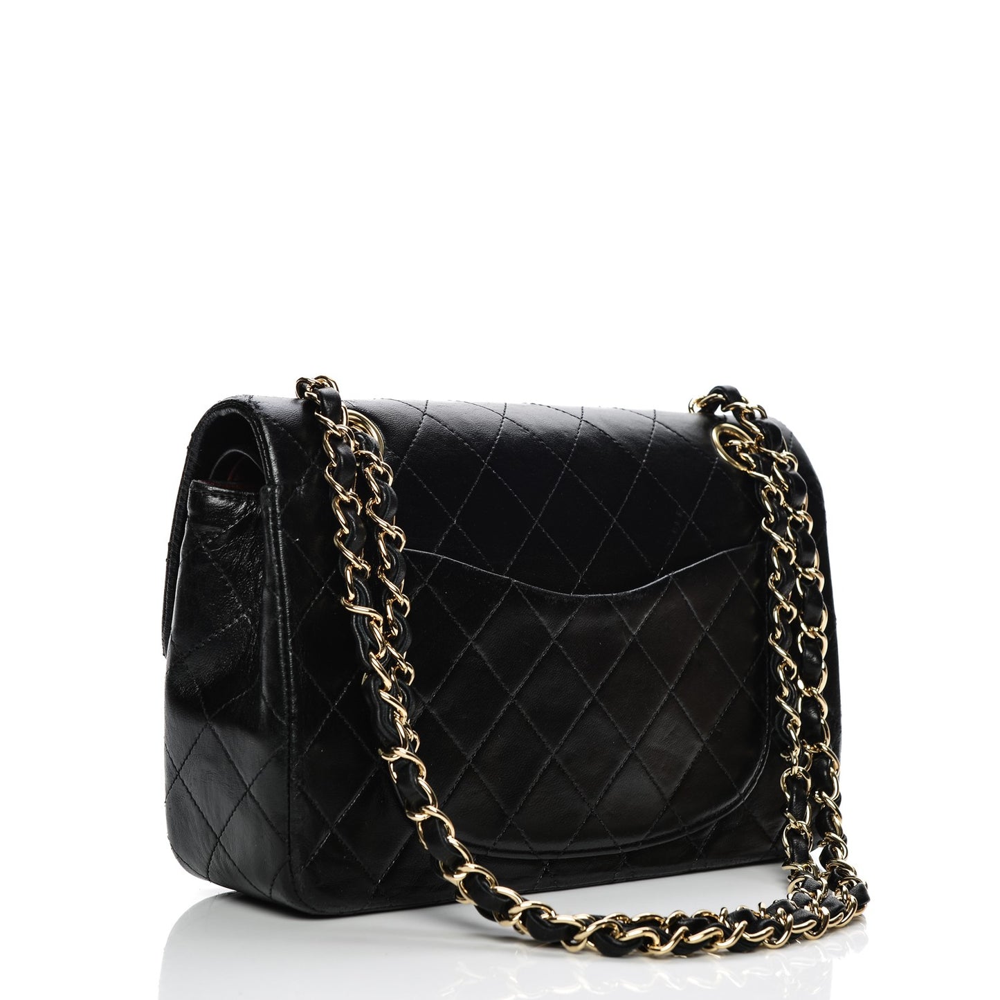 Lambskin Quilted Small Double Flap Black