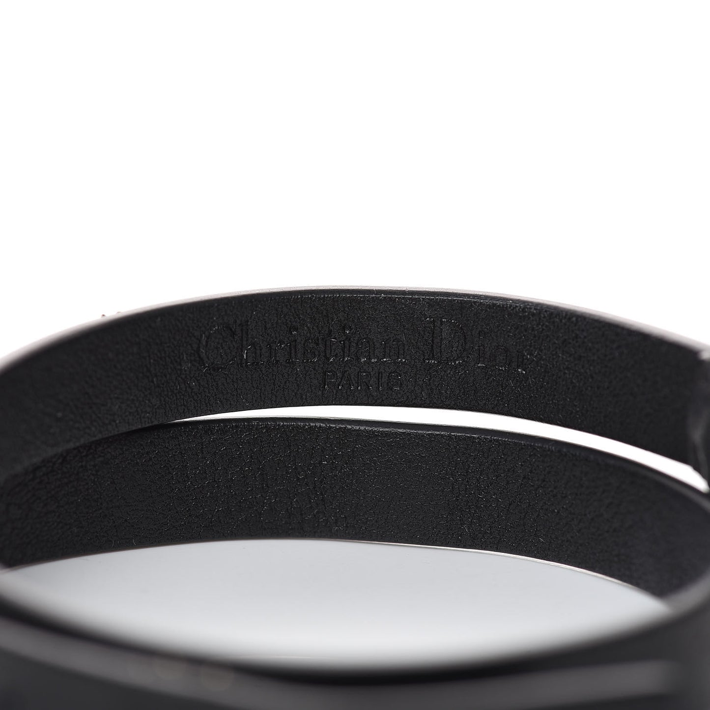 Calfskin Bee Double Bracelet Black