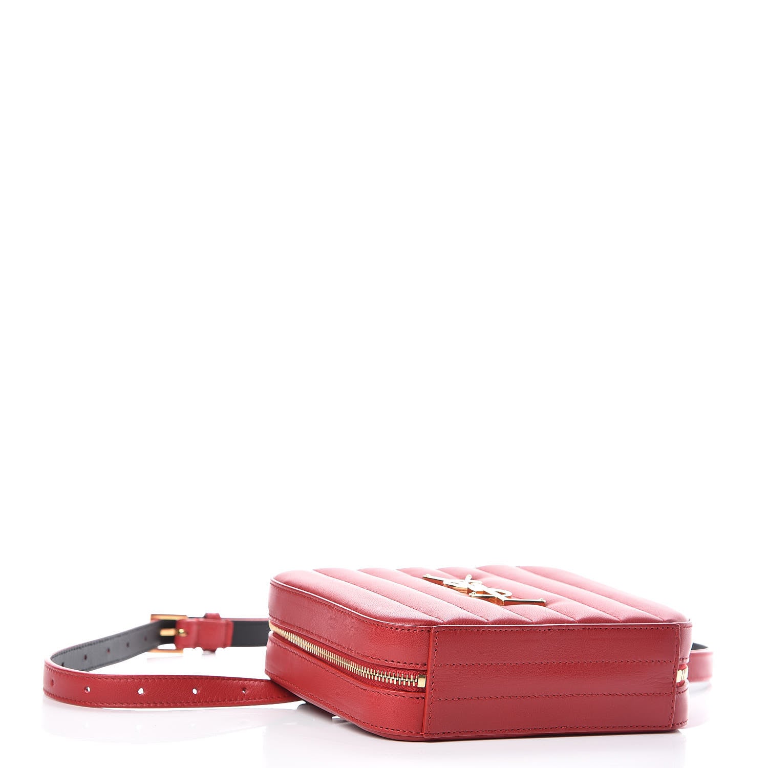 Saint Laurent Lambskin Matelasse Vicky Monogram Belt Bag Eros Red 4 of 8
