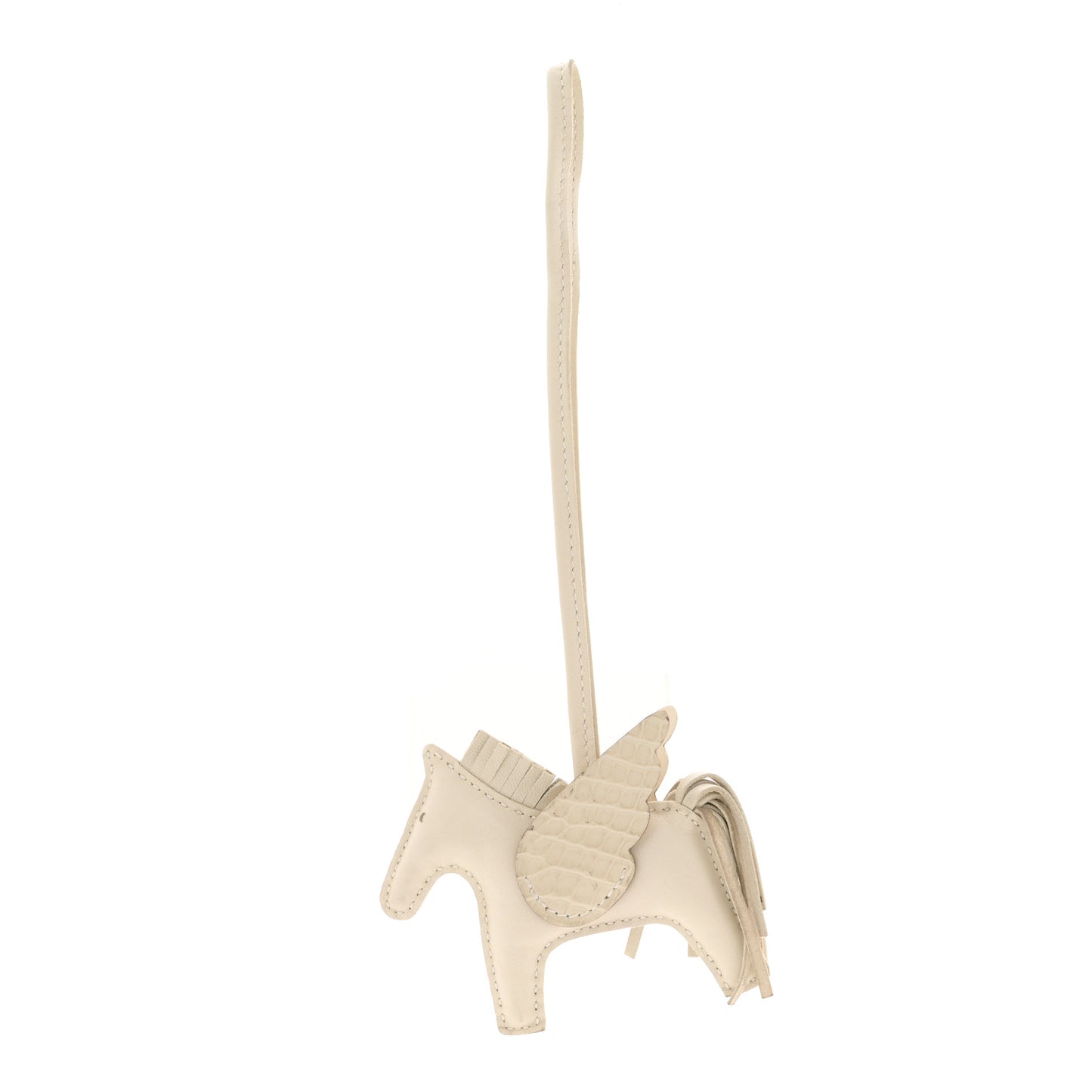 Milo Lambskin Matte Alligator Touch Grigri Rodeo Pegase Horse Bag Charm PM Craie Nata Beton