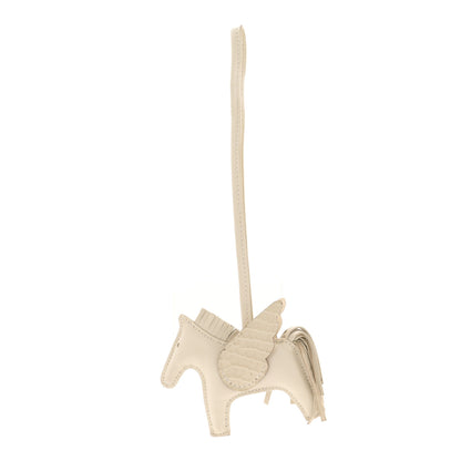 Hermes Milo Lambskin Matte Alligator Touch Grigri Rodeo Pegase Horse Bag Charm PM Craie Nata Beton 1 of 7