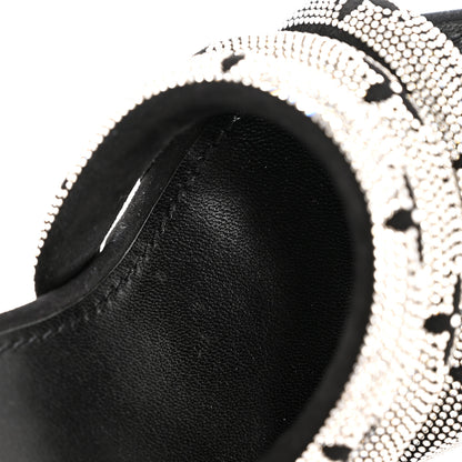 Louis Vuitton Monogram Crystal Velvet High Heel Mules 37 Black 10 of 10