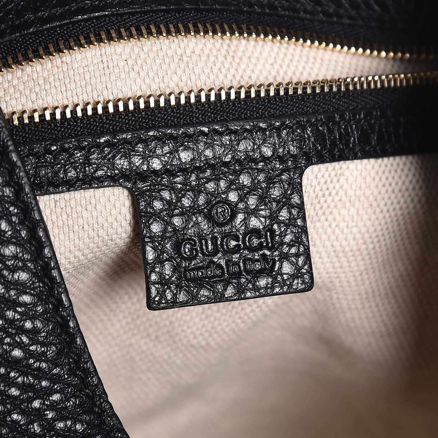 Gucci Pebbled Calfskin Medium Soho Shoulder Bag Black 6 of 7