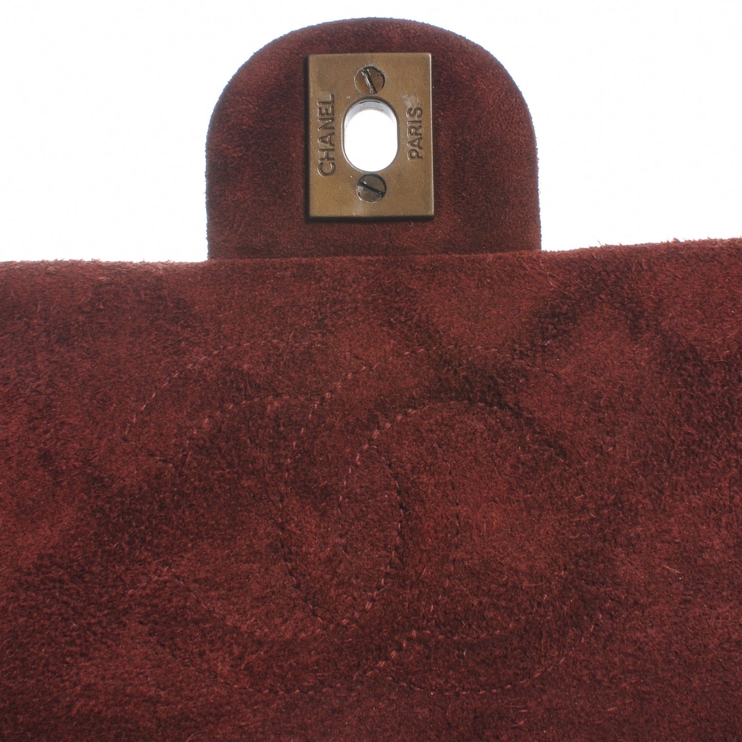 Suede Quilted Mini Flap Bordeaux