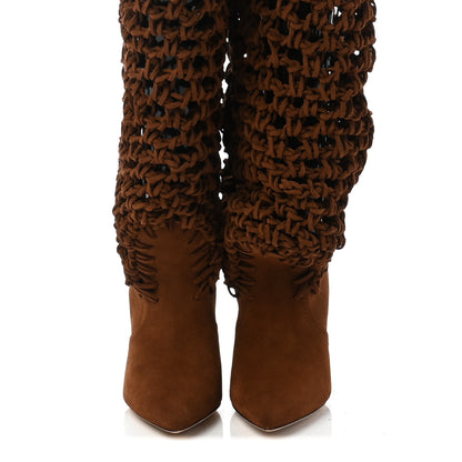 Saint Laurent Suede Twine Soho Niki 105 Thigh High Boots 36 Light Land 2 of 7
