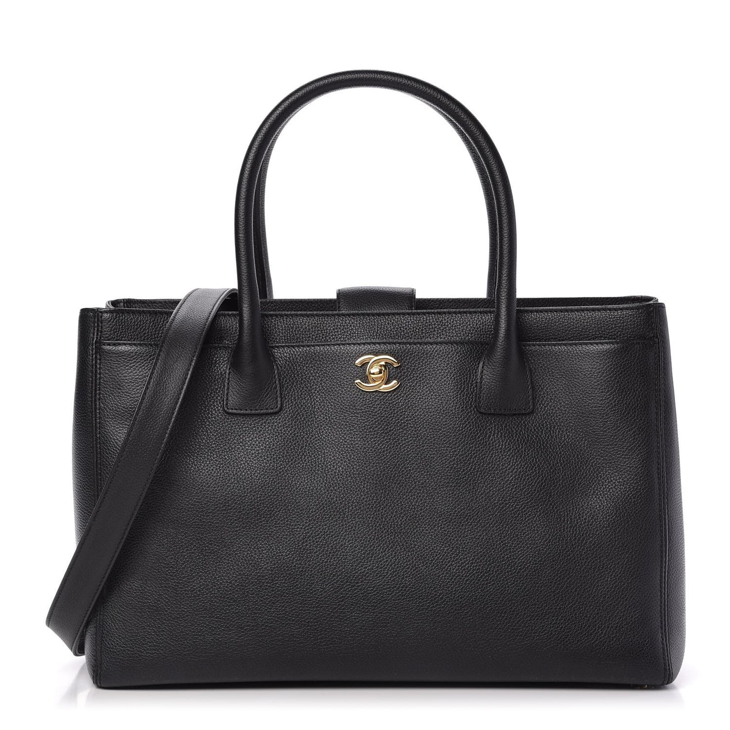 Calfskin Cerf Shopper Tote Black