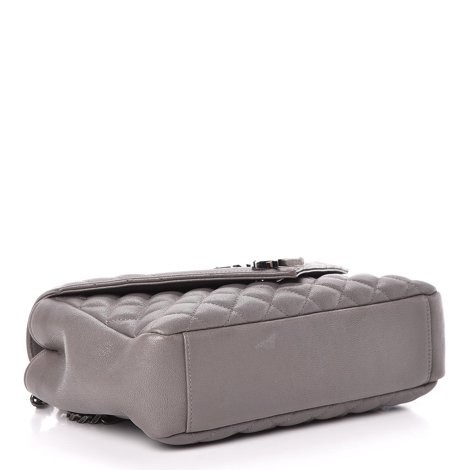 Saint Laurent Sheepskin Tri-Quilt Monogram Medium College Bag Gray 4 of 14