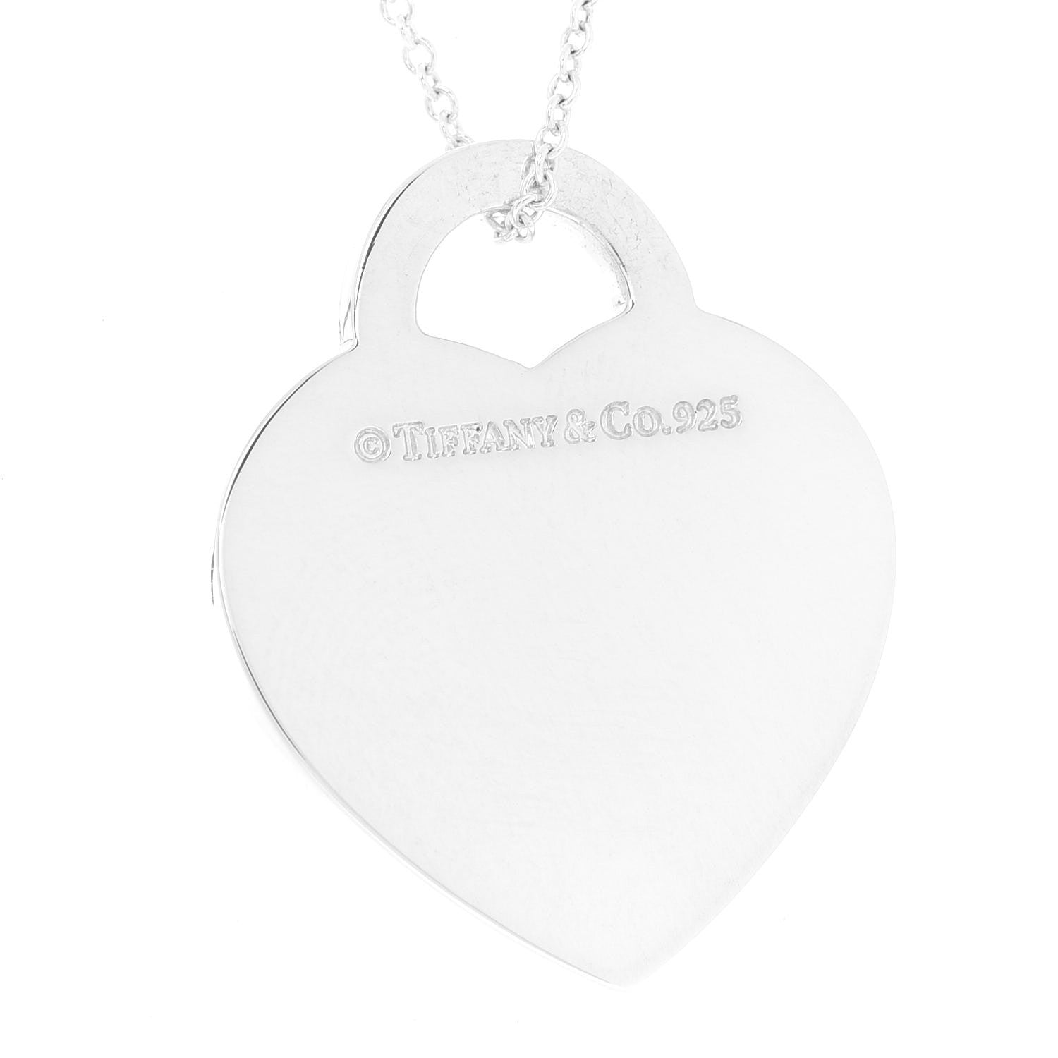 Tiffany Sterling Silver Notes Heart Tag Charm Necklace 6 of 6