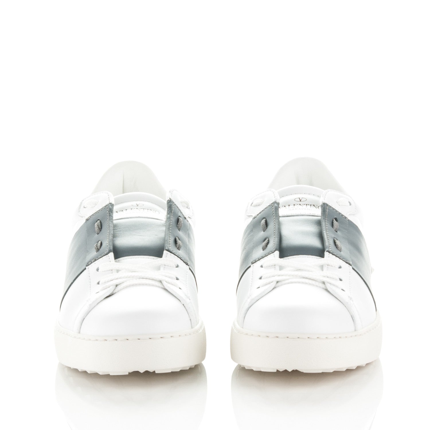 Valentino Garavani Calfskin Womens Rockstud Open Sneakers 40 White Light Stone 2 of 7