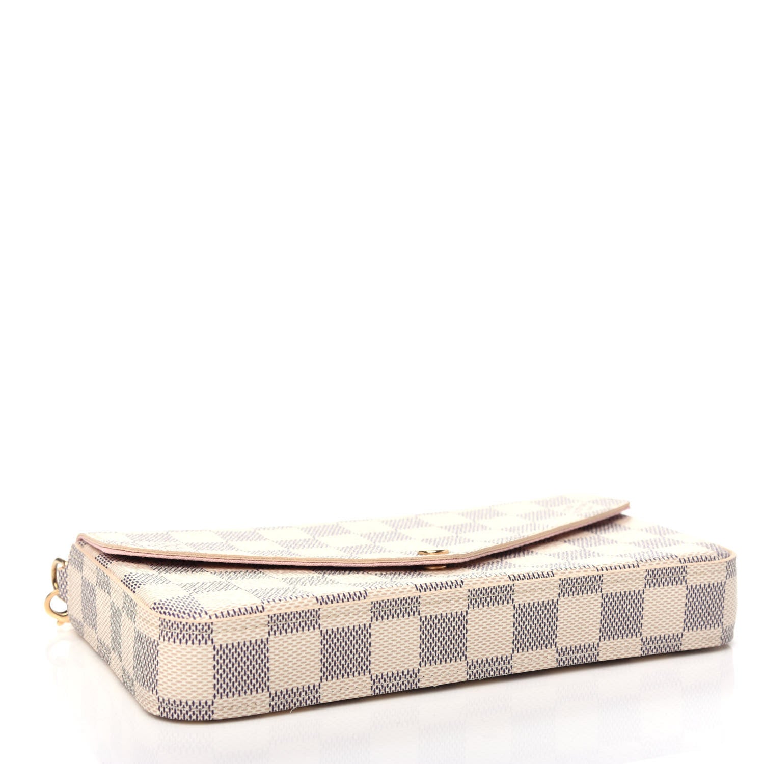 Louis Vuitton Damier Azur Pochette Felicie Chain Wallet Rose Ballerine 6 of 12