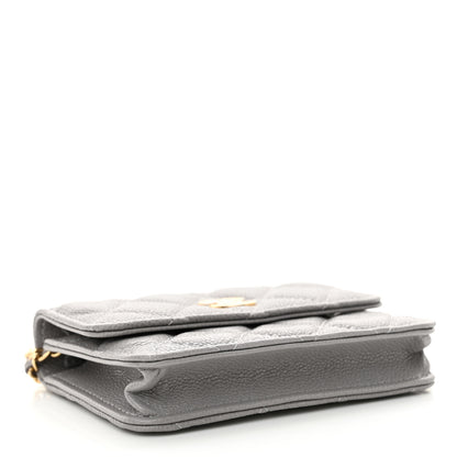 Chanel Caviar Quilted Miss Coco Clutch With Chain Grey 4 of 12