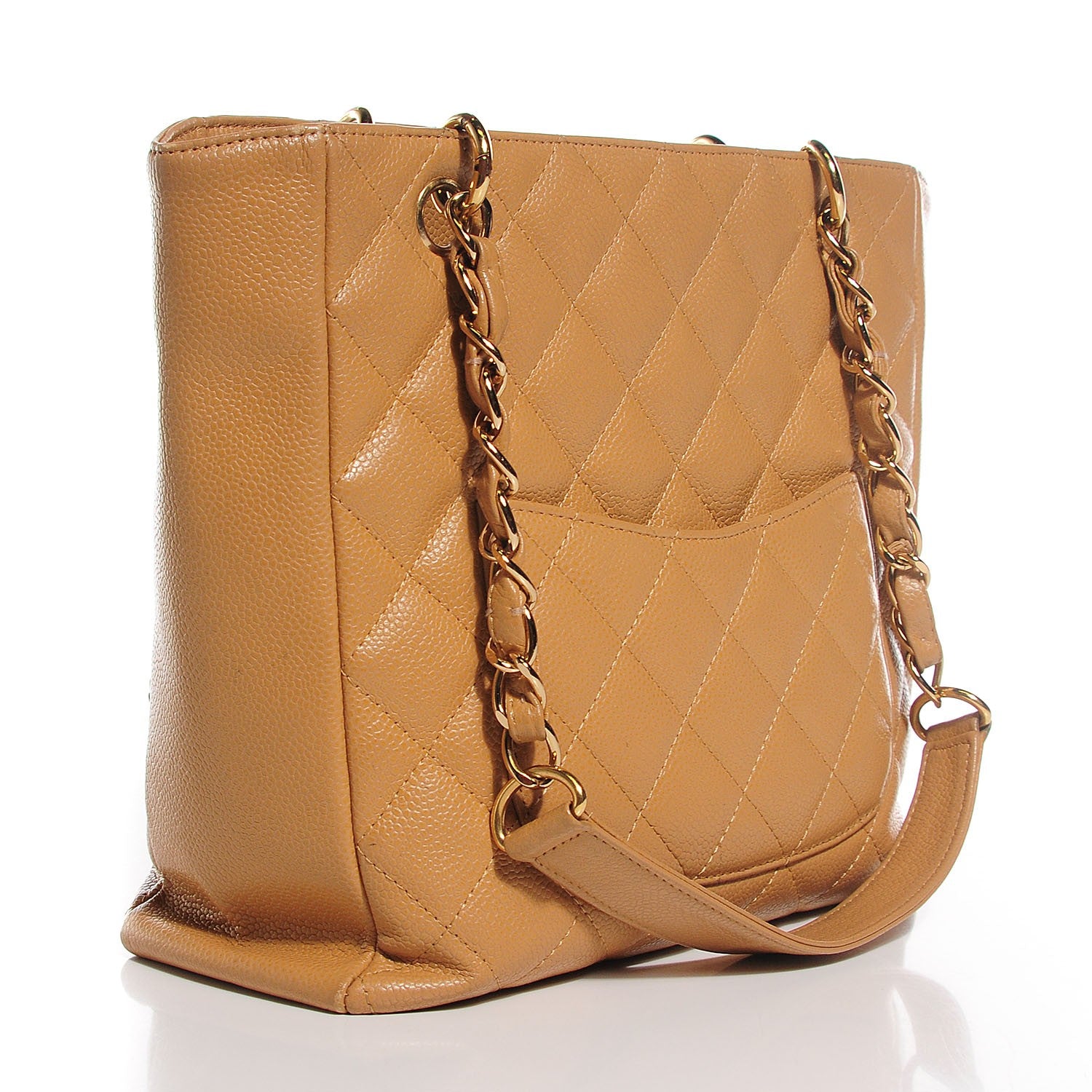 Chanel Caviar Quilted Petit Shopping Tote PST Beige 3 of 7