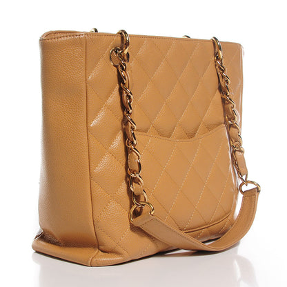 Chanel Caviar Quilted Petit Shopping Tote PST Beige 3 of 7