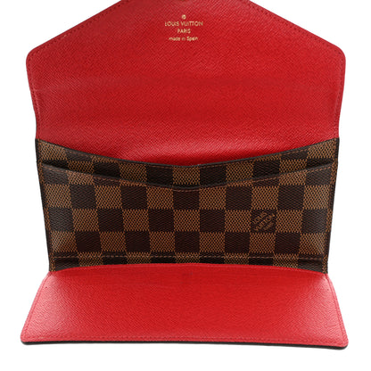 Louis Vuitton LOUIS VUITTON Damier Ebene Josephine Wallet Red 6 of 9