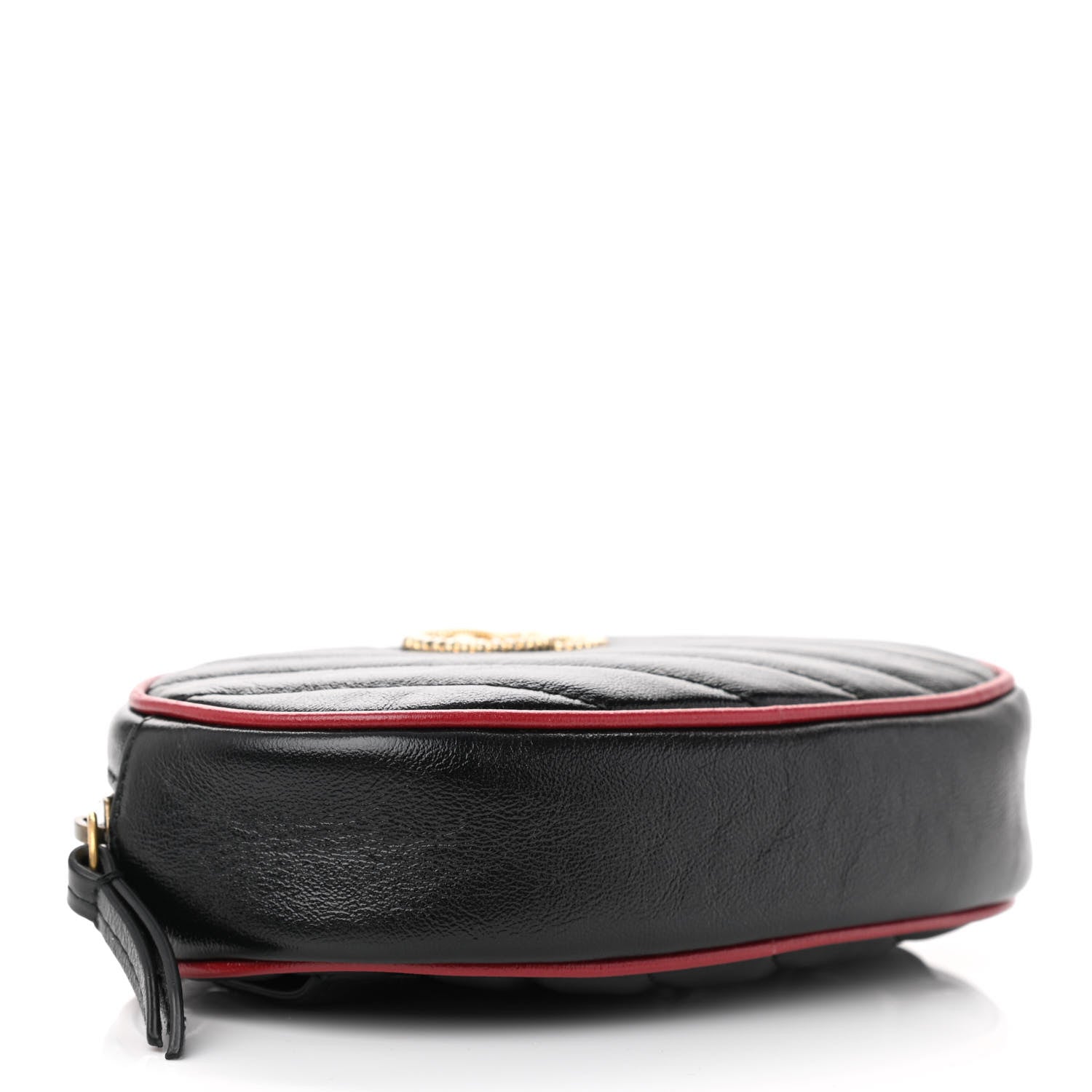 Gucci Azalea Calfskin Matelasse Diagonal Torchon GG Marmont Belt Bag 85 34 Black Romantic Cerise 4 of 8