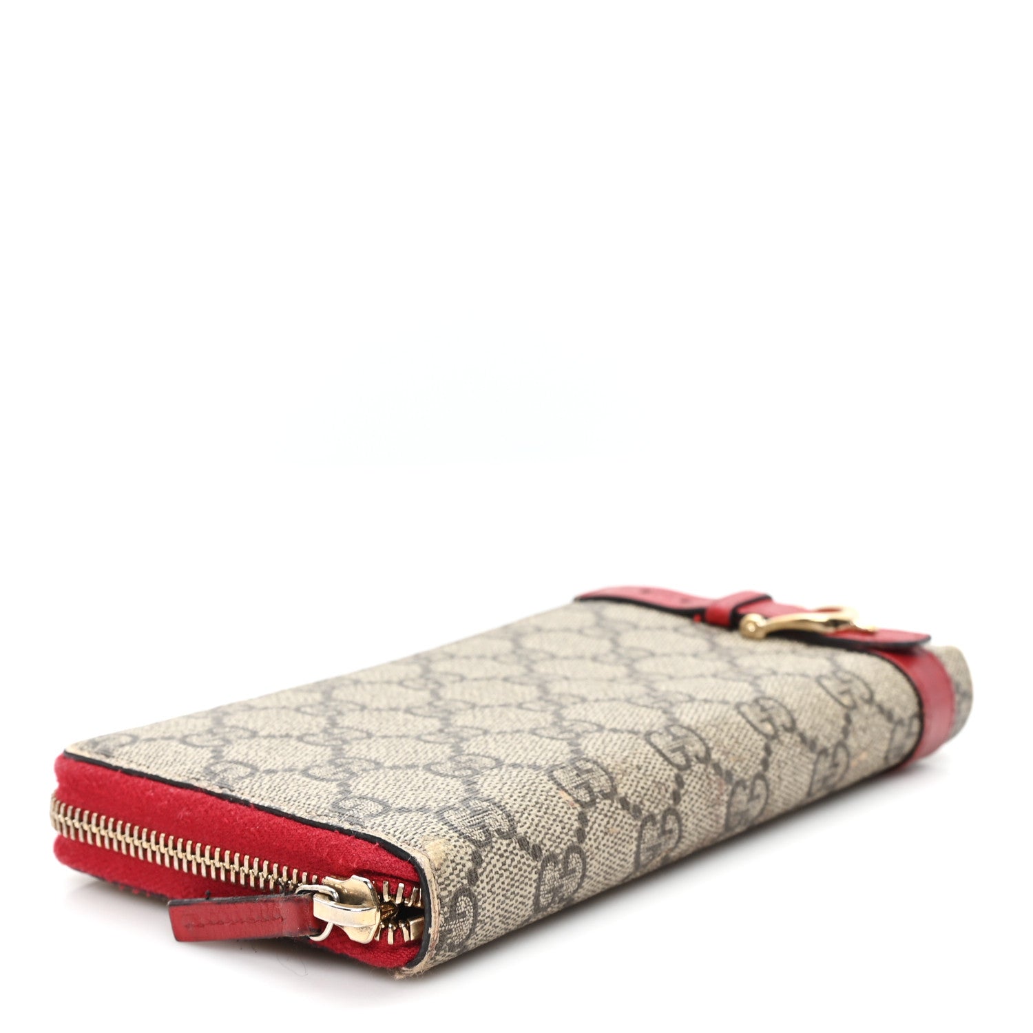 Gucci GG Supreme Monogram Nice Zip Around Wallet Tabasco Red 4 of 9