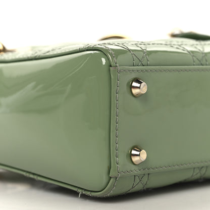 Christian Dior Patent Cannage Mini Lady Dior Mint Green 8 of 13