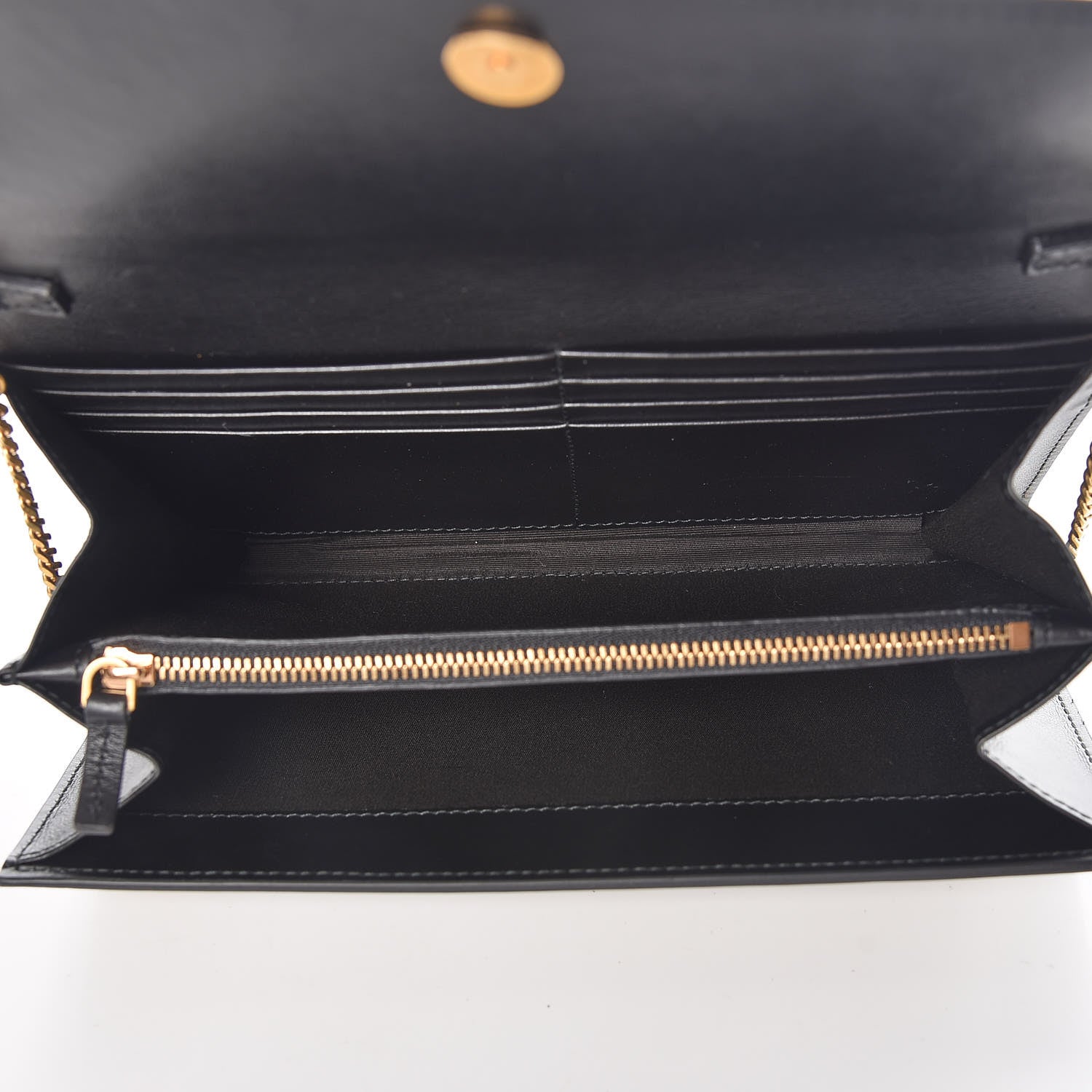 Versace Calfskin 90's Vintage Logo Chain Evening Bag Black 5 of 6