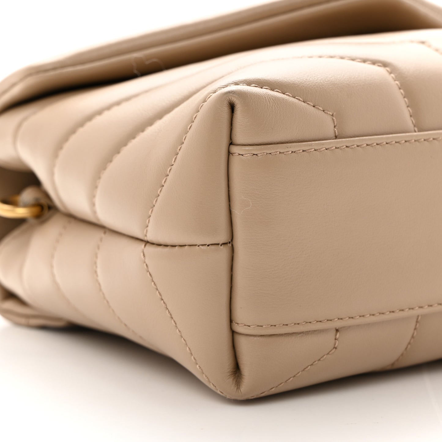 Calfskin Y Quilted Monogram Toy Loulou Crossbody Bag Dark Beige