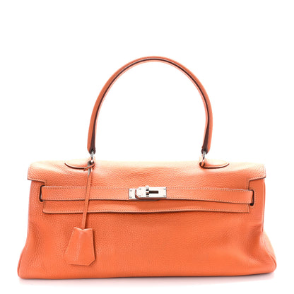Hermes Taurillon Clemence Shoulder Kelly 40 Orange 1 of 14