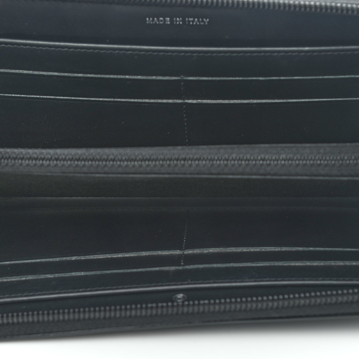 Patent Calfskin Quilted Boy L-Gusset Zip Wallet Black