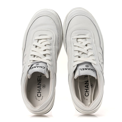 Chanel Calfskin CC Womens Sneakers 38 White Black 2 of 13