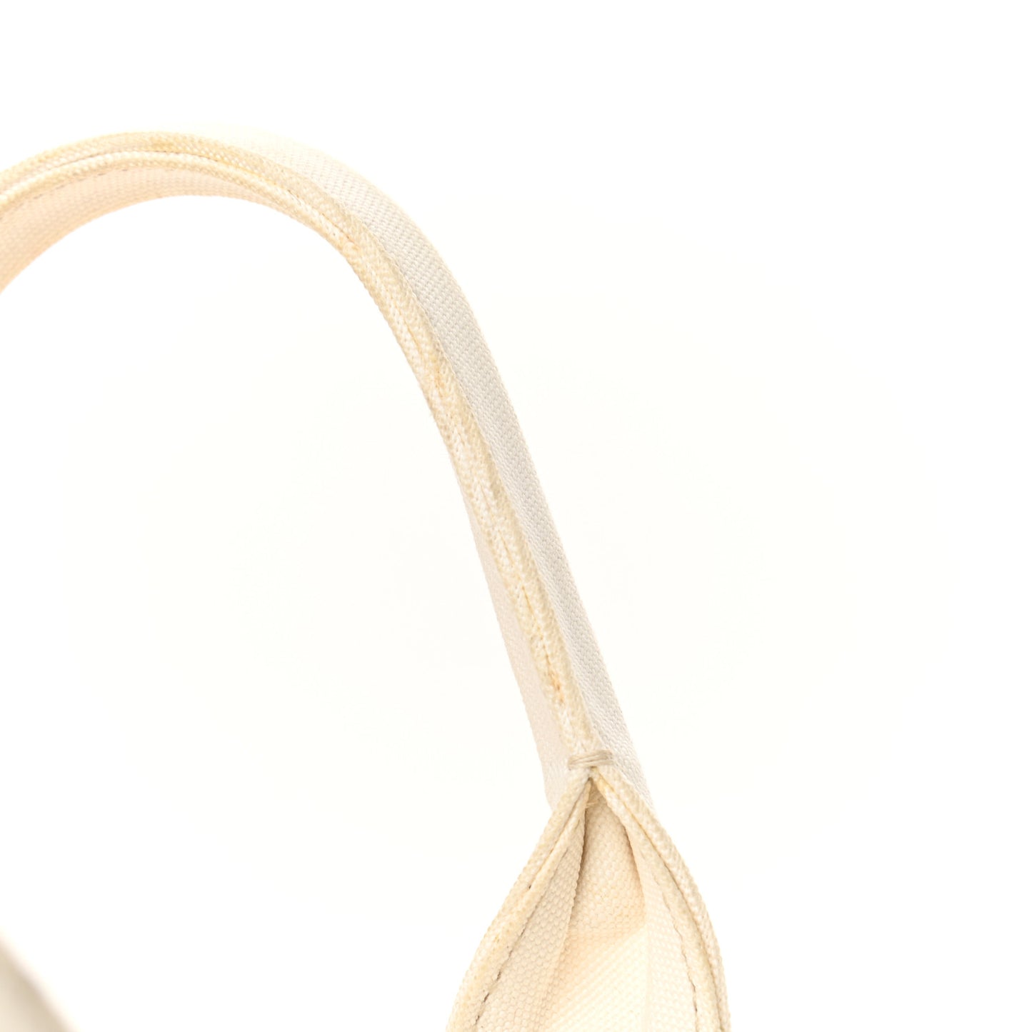 Canvas Wicker Shoulder Bag White Tan