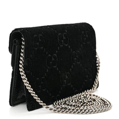 Gucci Velvet GG Monogram Super Mini Dionysus Shoulder Bag Black 3 of 12