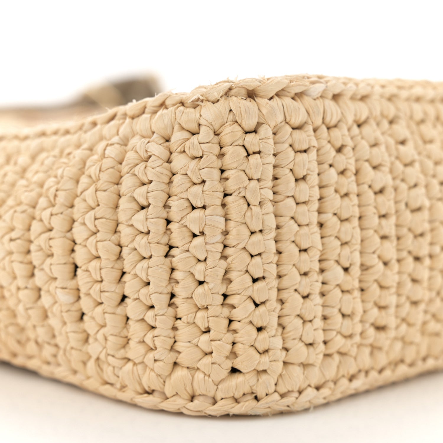 Prada Yarn Raffia Effect Crochet Re-Edition 2005 Shoulder Bag Naturale 9 of 13
