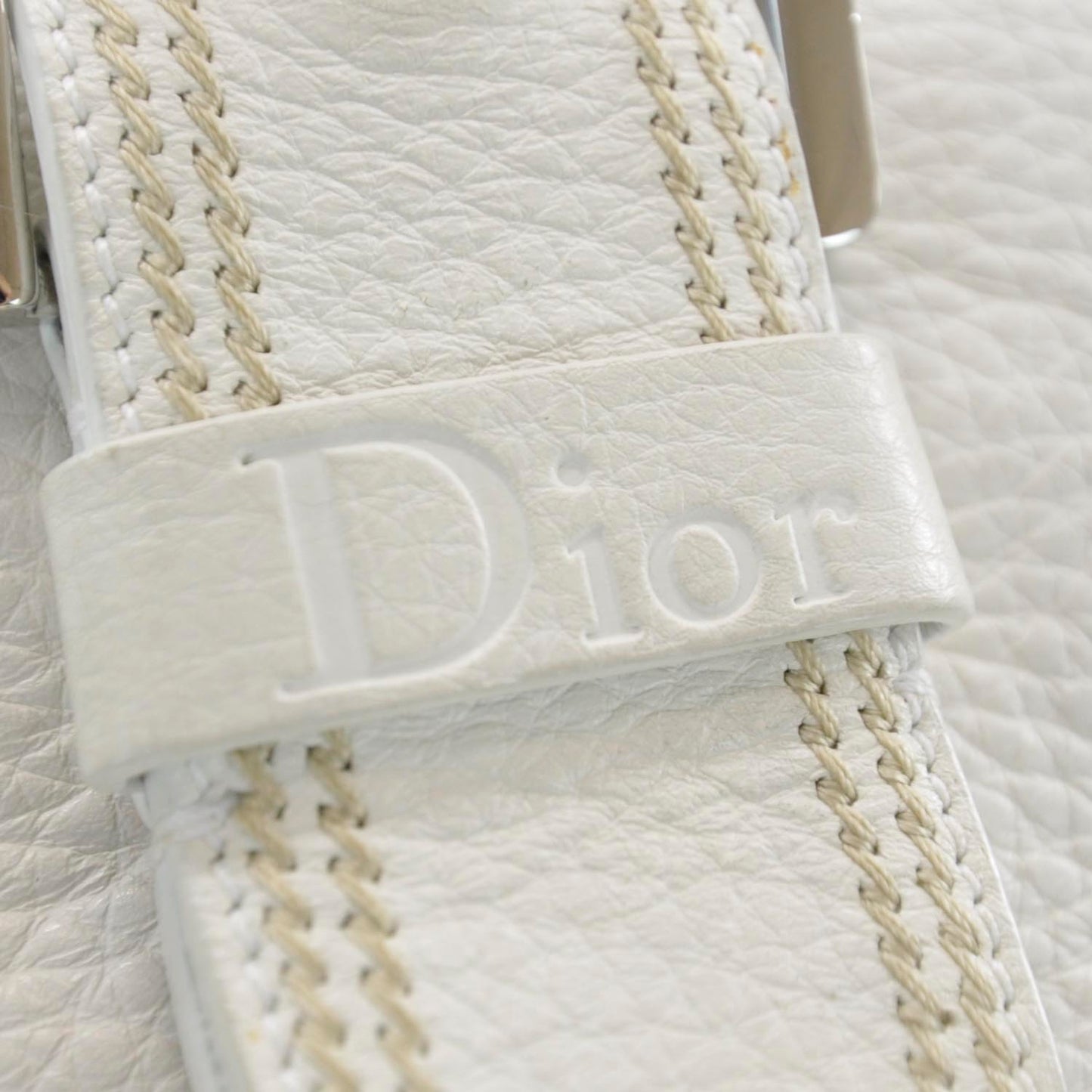 Leather Charm Satchel White