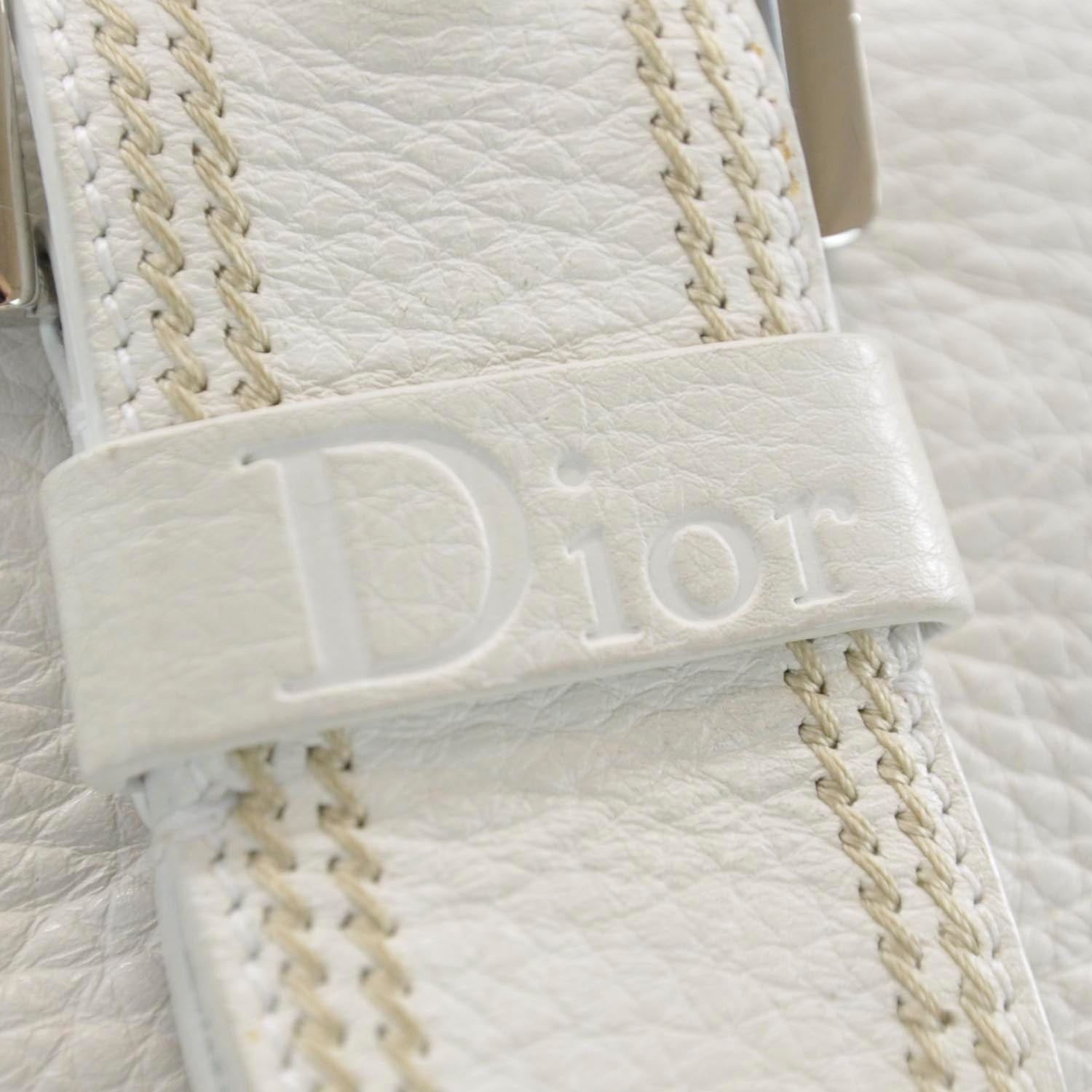 Christian Dior Leather Charm Satchel White 7 of 10