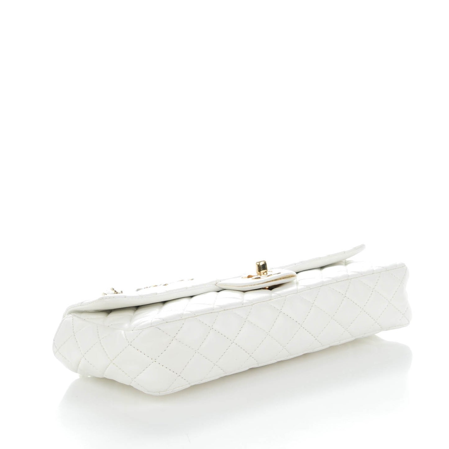 Lambskin Quilted East West Valentine Charms Flap White