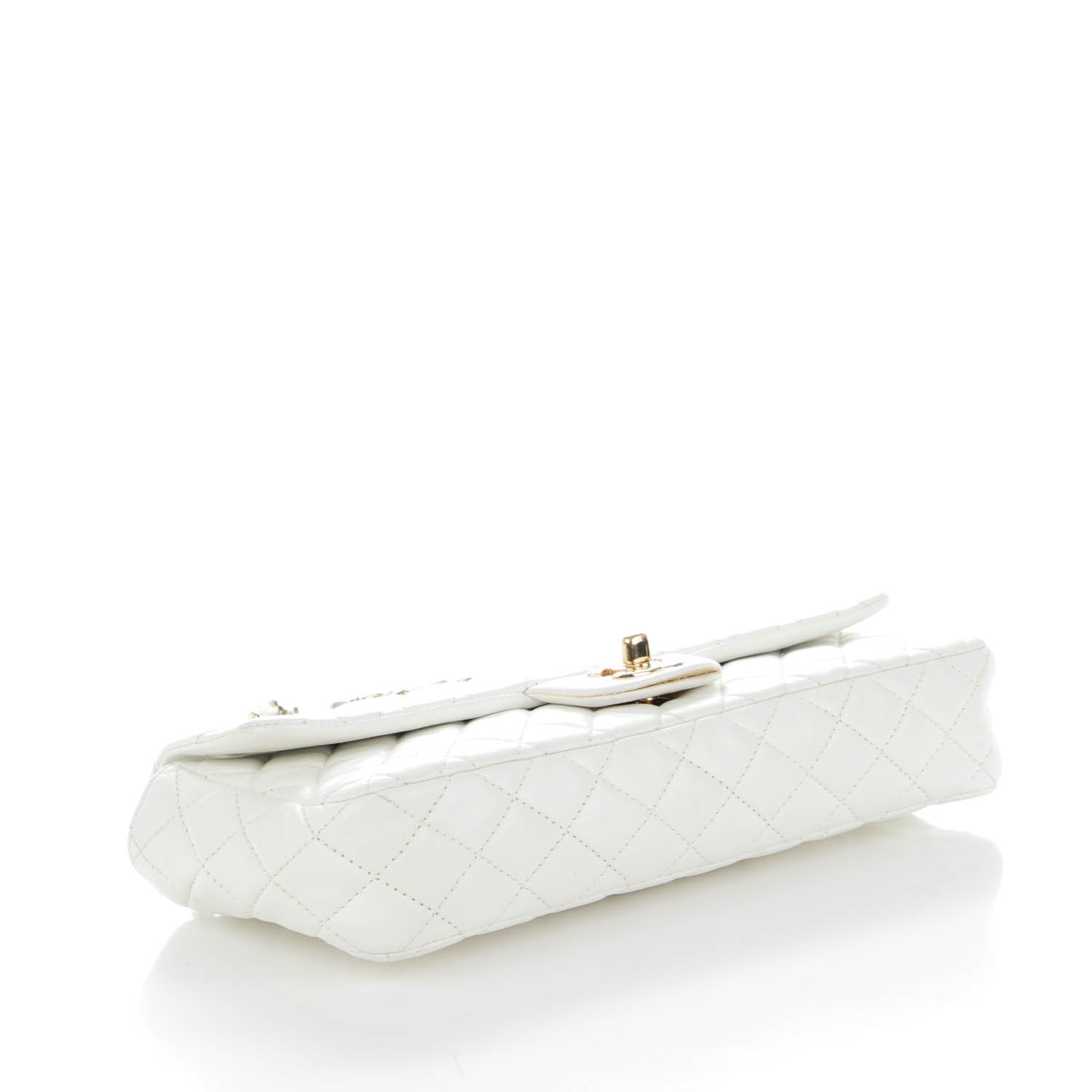 Chanel Lambskin Quilted East West Valentine Charms Flap White 4 of 8