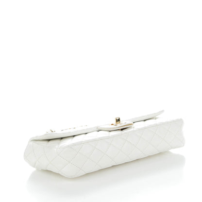 Chanel Lambskin Quilted East West Valentine Charms Flap White 4 of 8